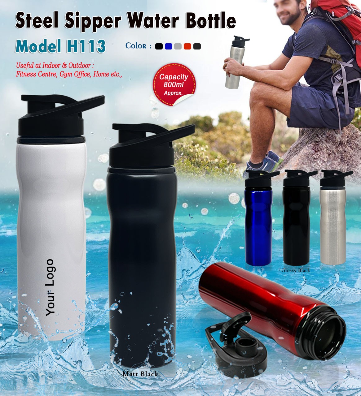 Steel Sipper Water Bottle